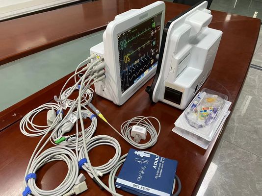 Portable bedside Vital Machine Monitor 15 Inch Untuk Klinik Rumah Sakit