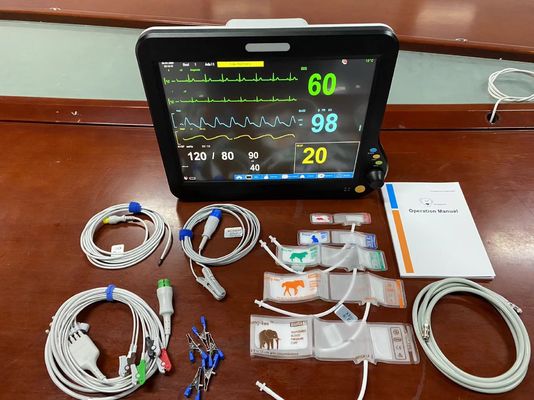 Operasi Pemancar Detak Jantung Penggunaan Veteriner 15 Inci Dengan EKG NIBP SPO2