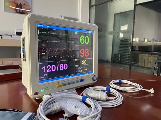 12.1 inci TFT LCD Screen Portable Heart Patient Monitor ECG SPO2 NIBP Monitor Tanda-tanda Penting