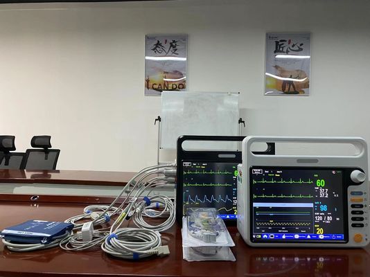 Perangkat Pemantau Pasien Jantung Digital Portable 2 Temp PR HR Untuk Ambulans ICU