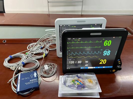 Portable Modular ICU Cardiac Monitor Dengan 15 Inch Screen 6 Parameter