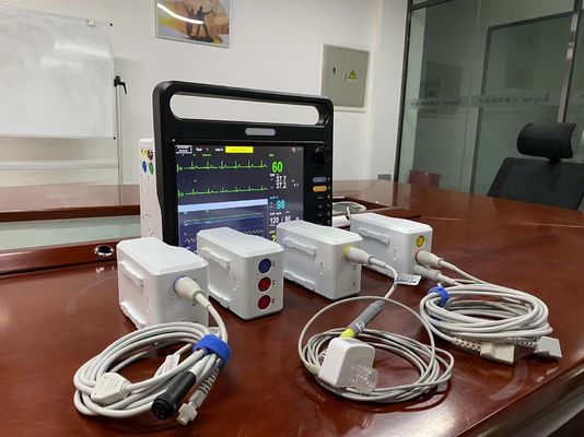 8 bahasa Portable Patient Monitor 15 inci TFT LCD Screen ICU Cardiac Monitor