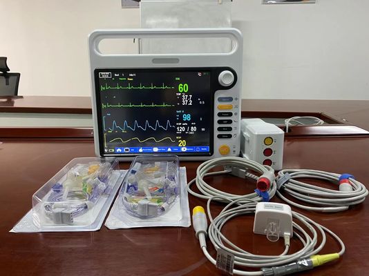 Rumah Sakit Elektronik Vital Signal Monitor 12.1 Inch Untuk ICU Pemantauan Jantung