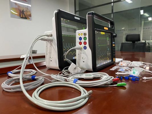 Multiparameter Monitor Detak Jantung Penggunaan Veterinary Multilanguage Dengan EKG SPO2 2Temp