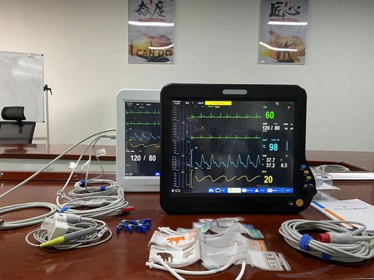 15 Inch Vital Signs Monitoring Equipment Multiparameter Untuk Pasien Veteriner