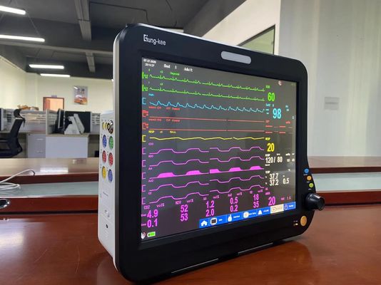 15 Inci TFT LCD Screen ICU Monitor Jantung, SPO2 Multi Parameter Monitor Pasien