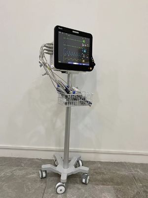 Penerbangan Aluminium Matieral Portable Medical Monitor Trolley Dengan 3 Inch Silent Wheels