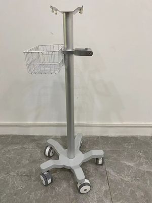 Veterinary Aviation Aluminium Matieral Patient Monitor Trolley Dengan 3 Inch Silent Wheels