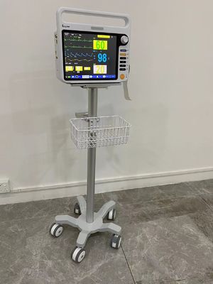Bayi baru lahir 3 inci Silent Wheels Medical Monitor Trolley Penerbangan Aluminium Material
