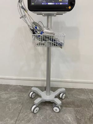 Bayi baru lahir 3 inci Silent Wheels Medical Monitor Trolley Penerbangan Aluminium Material