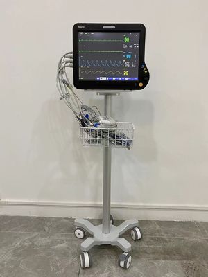 3 inci Silent Wheels Modular Patient Monitor Trolley Dengan Bahan Aluminium Penerbangan