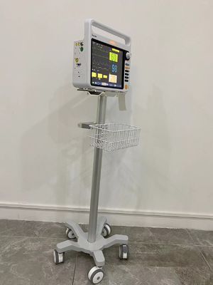 ICU Aviation Aluminium Matieral Monitor Pasien Trolley Dengan 3 Inci Silent Roads