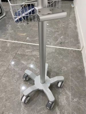 ICU Aviation Aluminium Matieral Monitor Pasien Trolley Dengan 3 Inci Silent Roads
