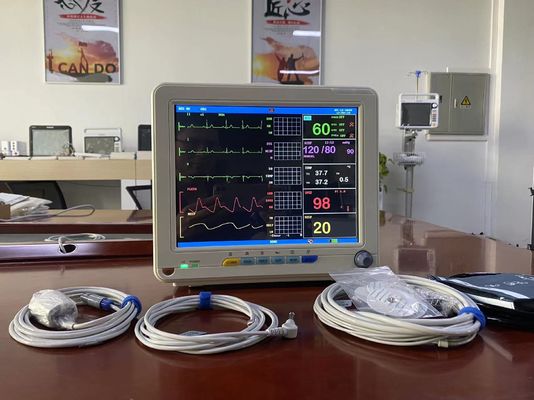 Portable Multi Parameter Monitor Pasien Dengan EKG SPO2 NIBP Dan Pengukuran Temp
