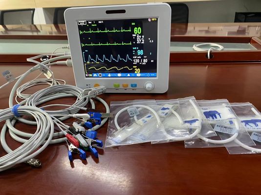 Monitor Vital Veterinary Portable dengan EtCO2 EKG SPO2 NIBP dan Pengukuran Temp