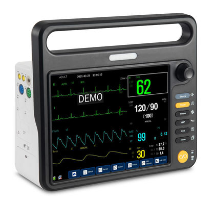 12.1 inci portabel monitor pasien jantung dengan HL7 kompatibel, USB dataoutput fungsi, vital monitor
